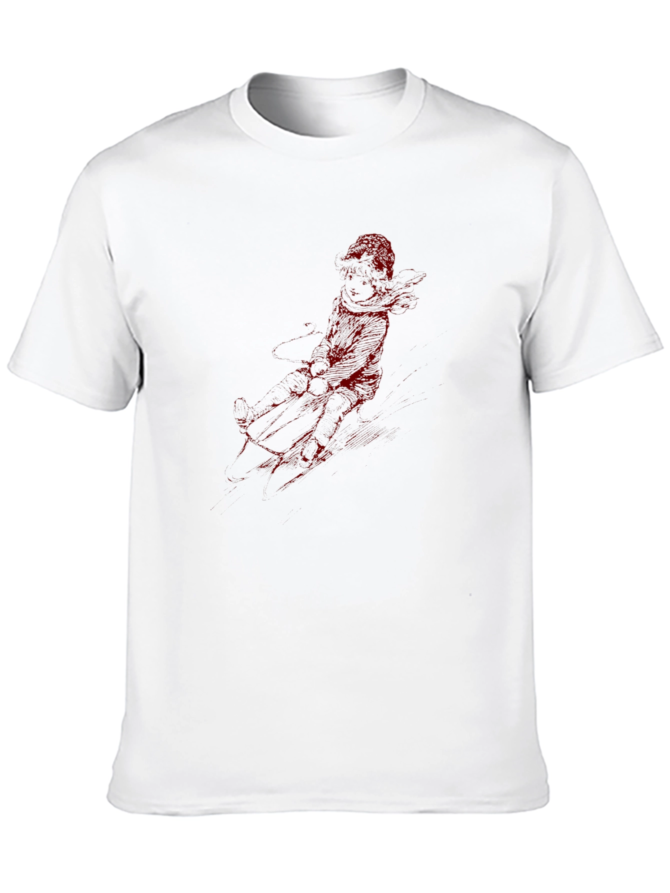 Red Graphic Print Black T-Shirt