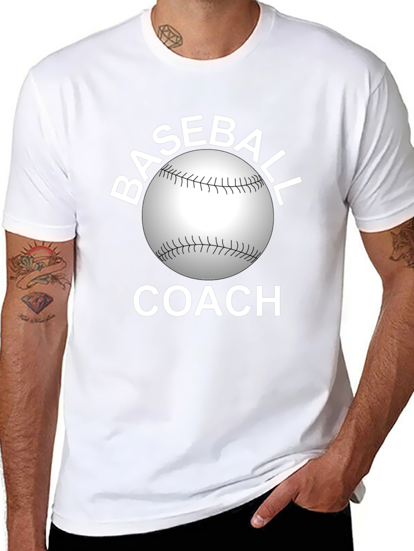 Baseball Coach T-Shirt - Black Graphic Tee