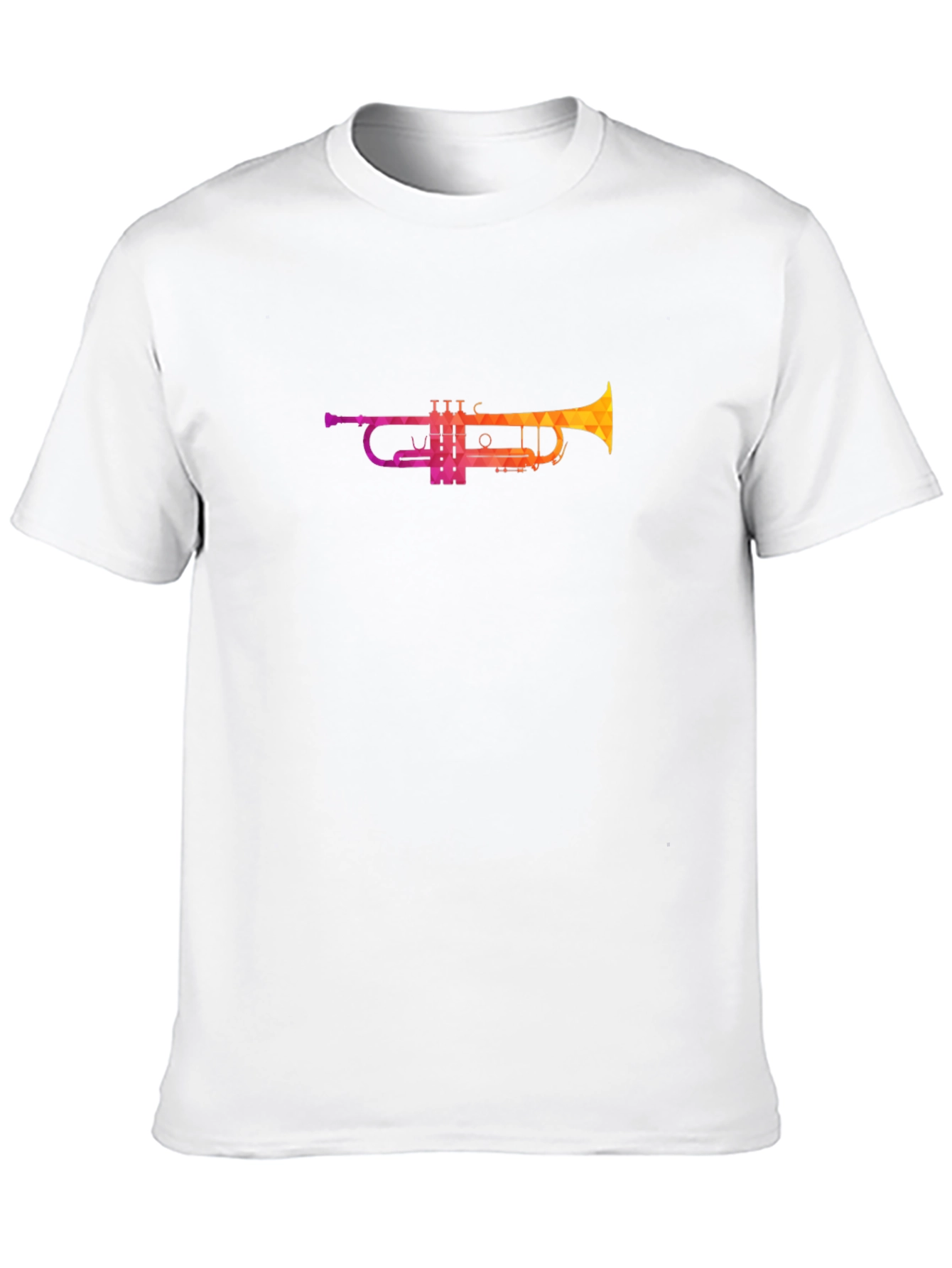 Geometric Trumpet Graphic Tee - Cool Music Shirt