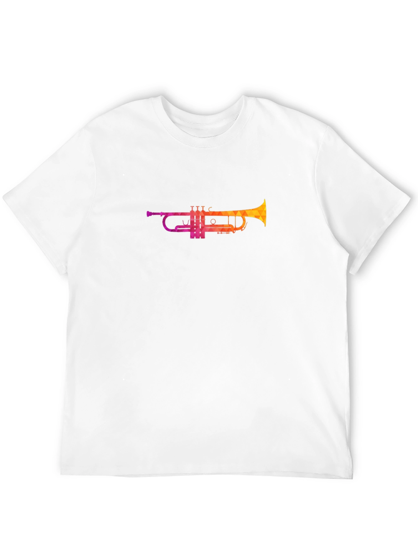 Geometric Trumpet Graphic Tee - Cool Music Shirt