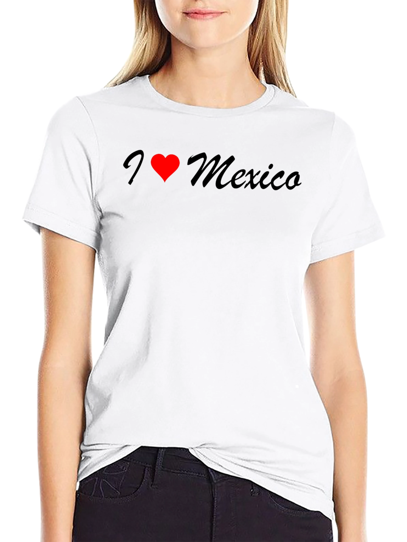I Love Mexico T-Shirt - Black Cotton Tee