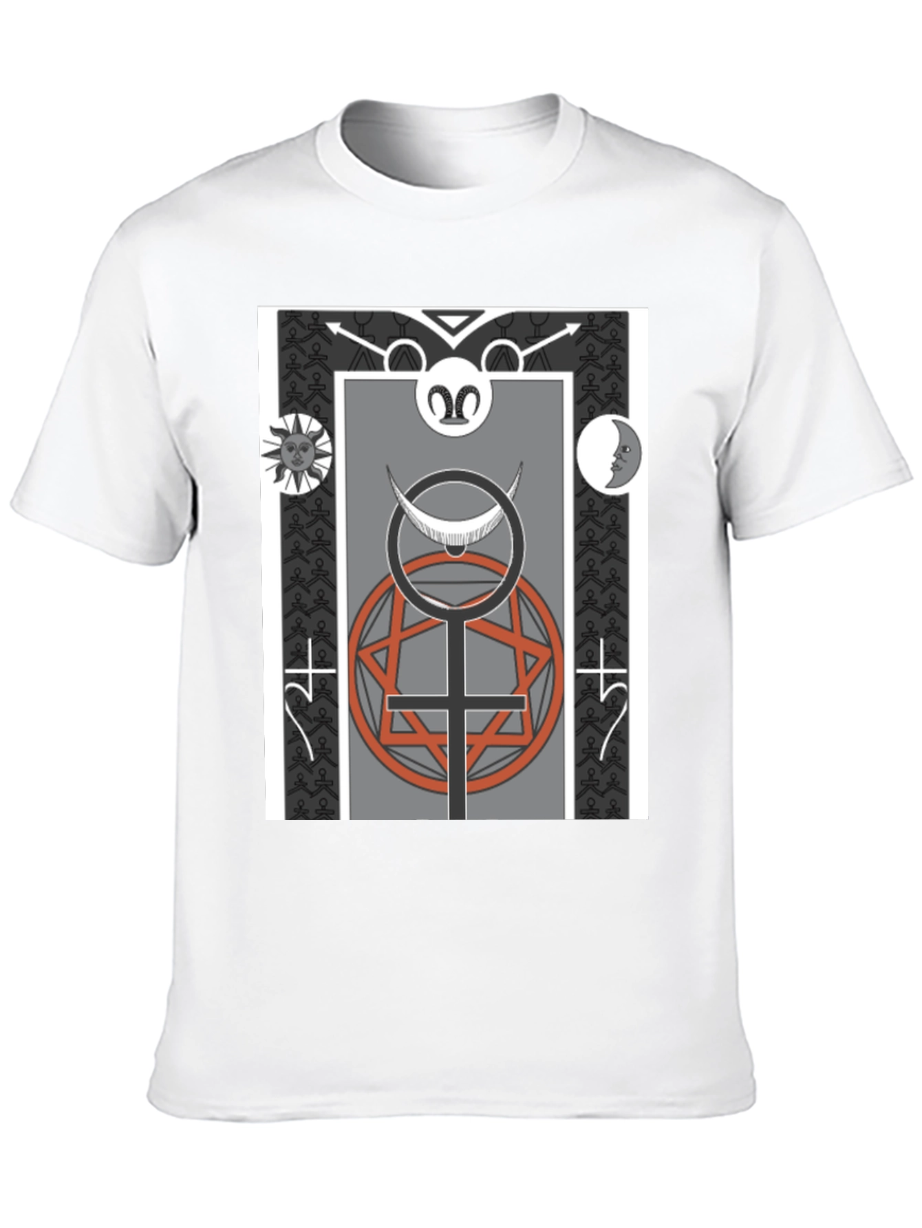 Occult Symbol Graphic Print Tee - Black