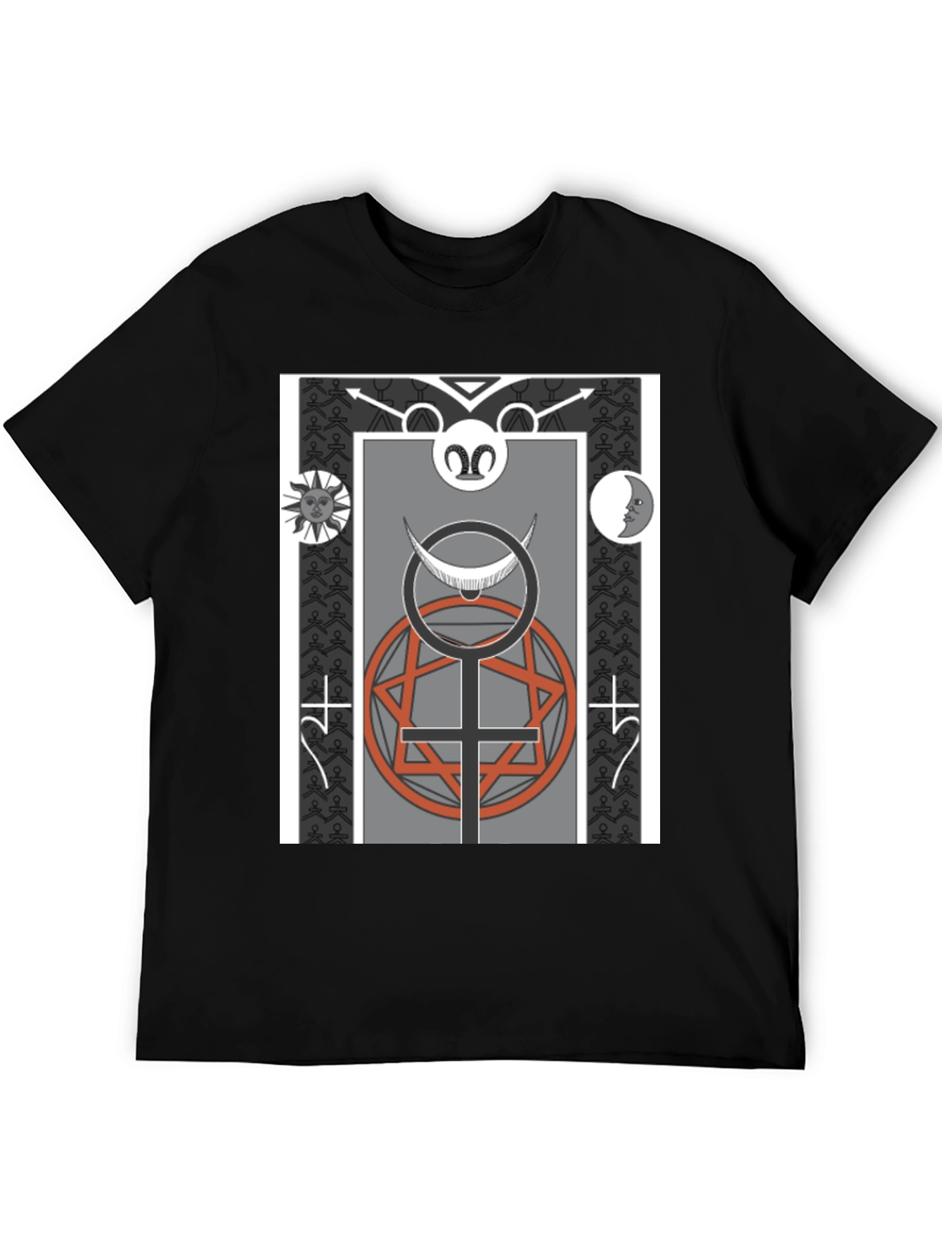 Occult Symbol Graphic Print Tee - Black