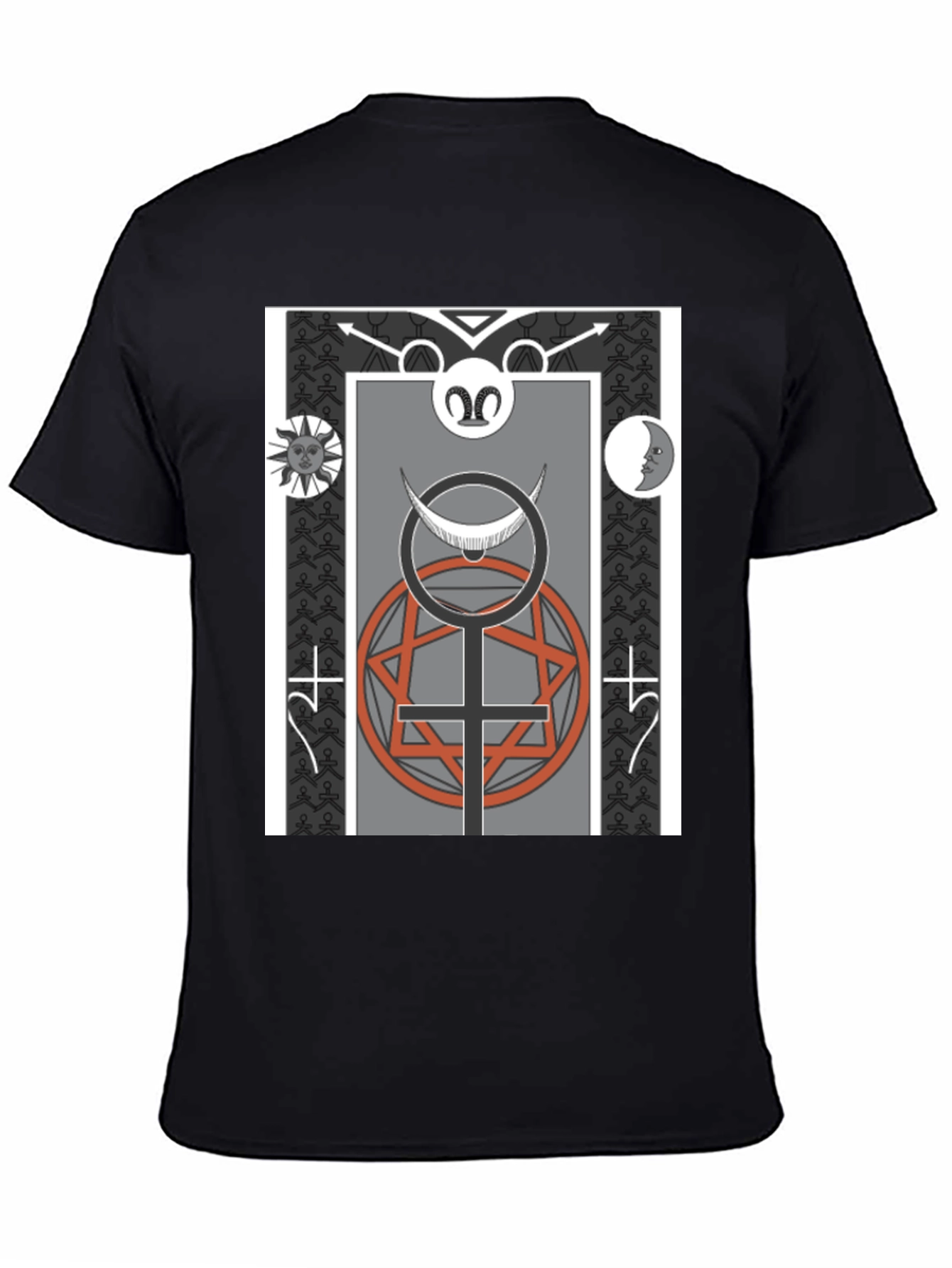 Occult Symbol Graphic Print Tee - Black