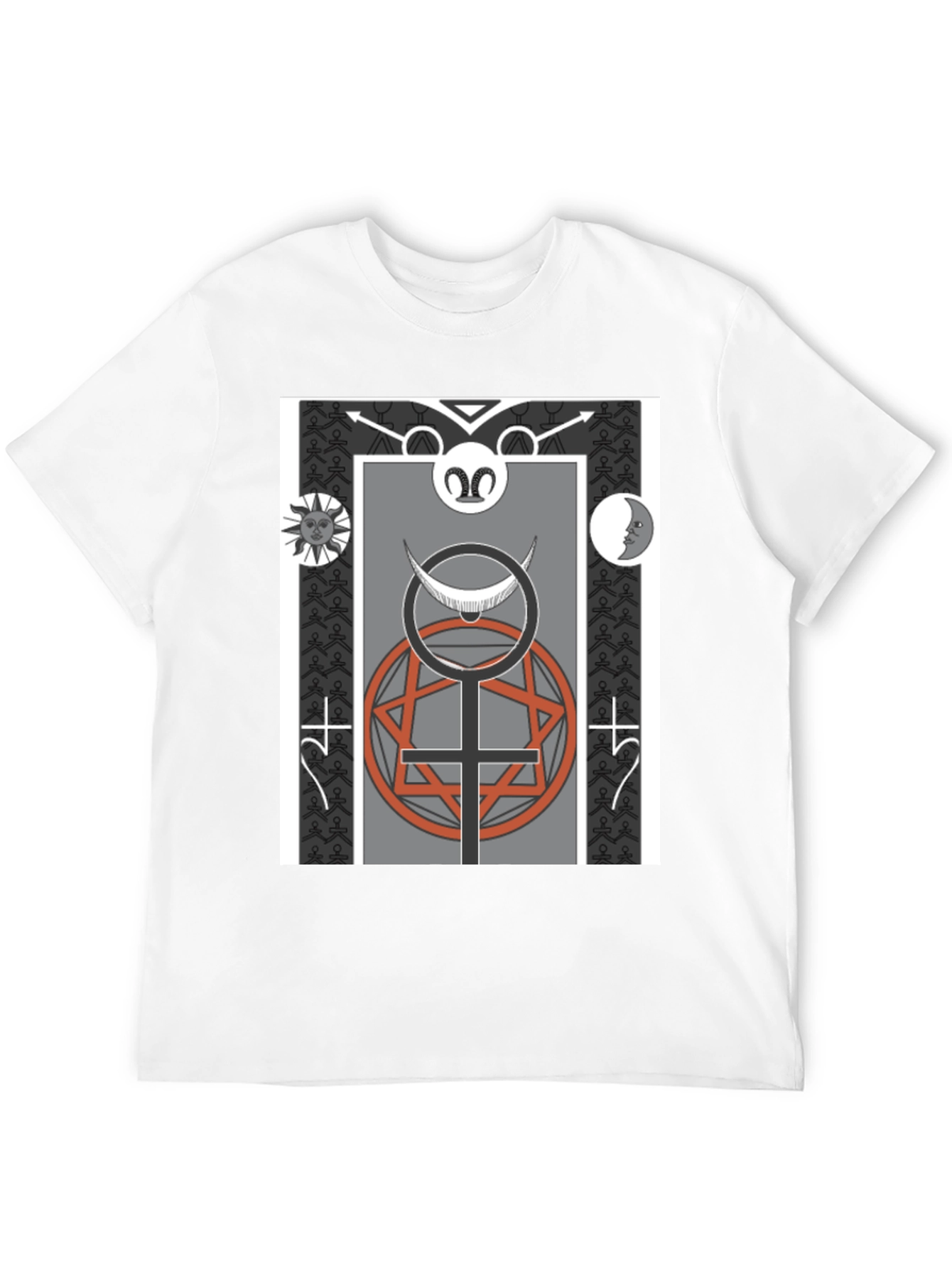 Occult Symbol Graphic Print Tee - Black