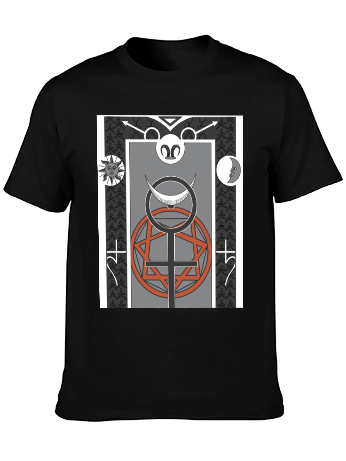 Occult Symbol Graphic Print Tee - Black