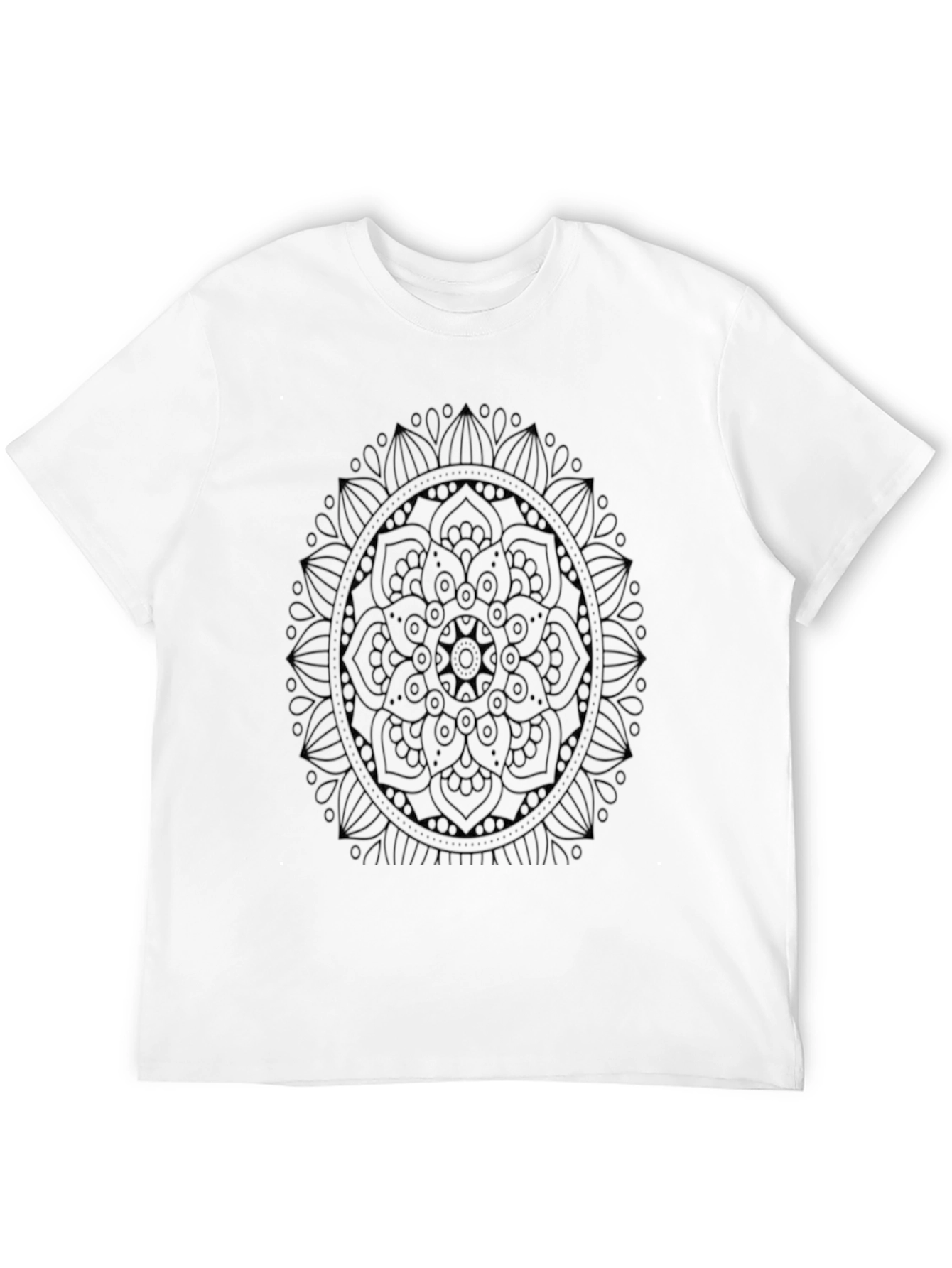 Black Mandala Design Mens T-Shirt