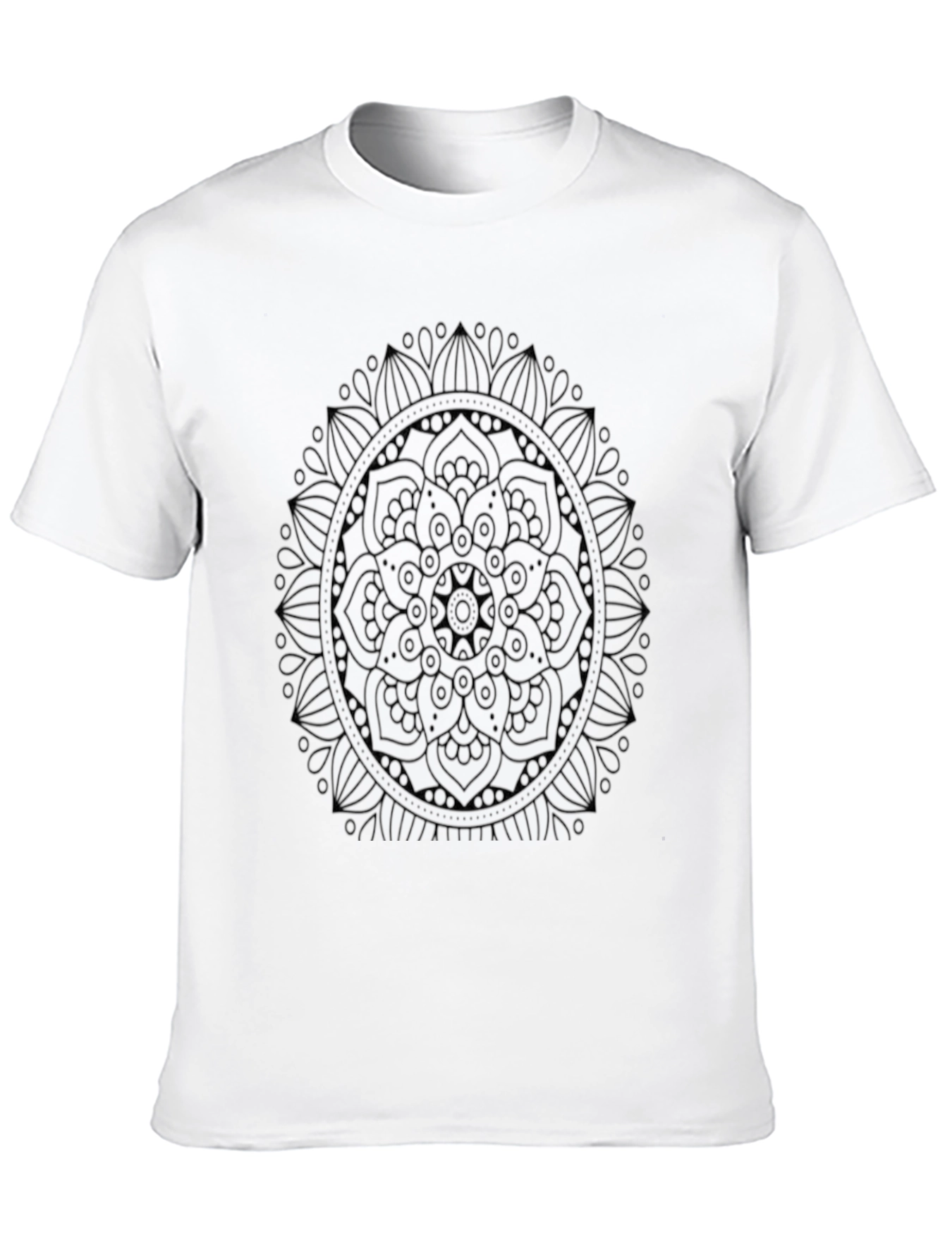 Black Mandala Design Mens T-Shirt