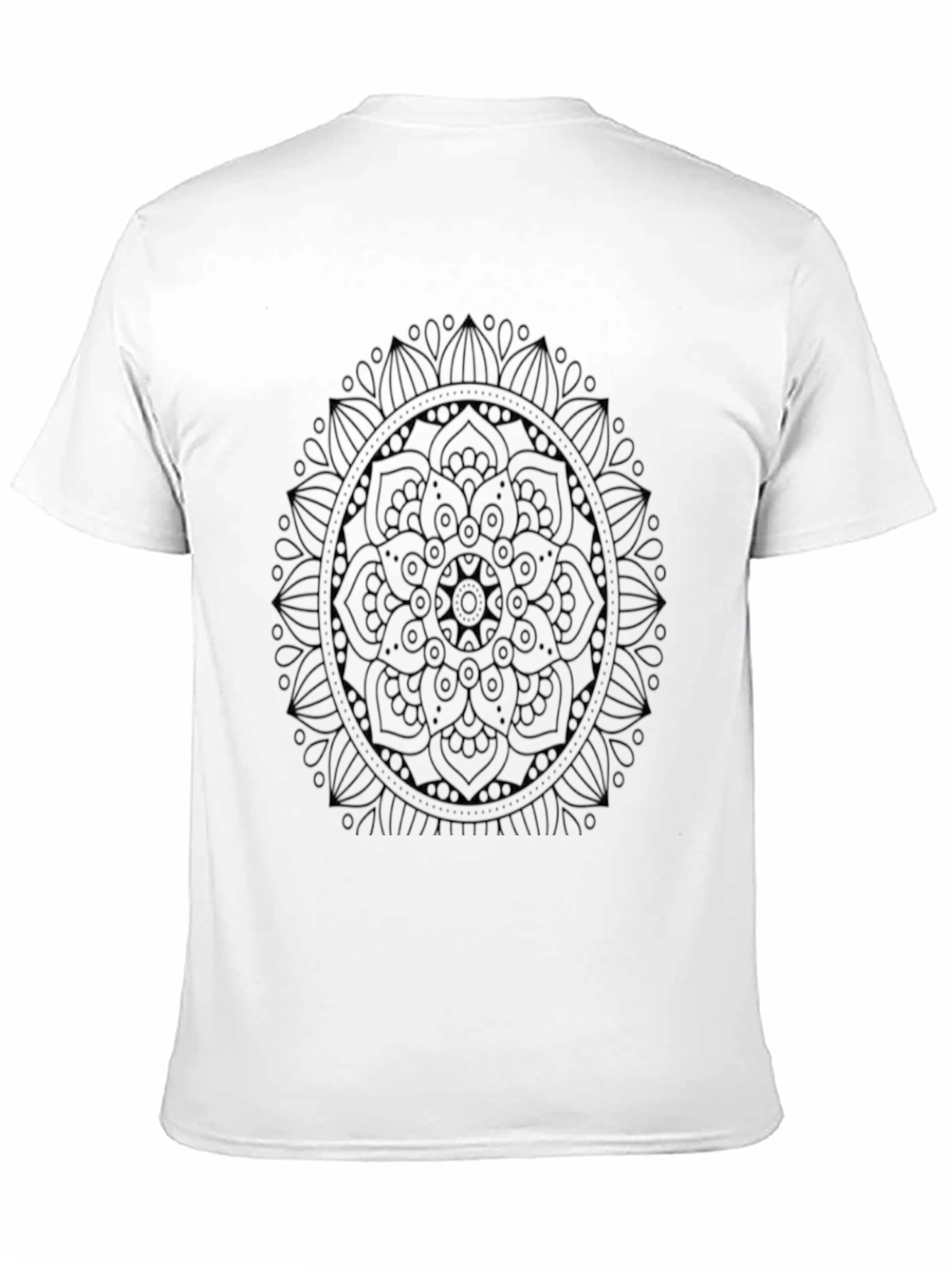 Black Mandala Design Mens T-Shirt