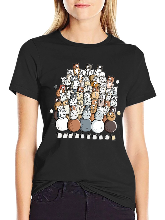 Cute Dog Pile T-Shirt - Unique Graphic Tee