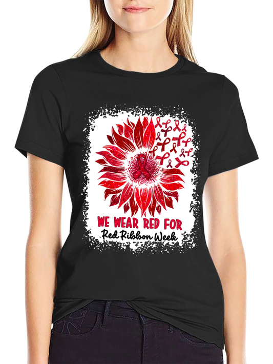 Red Ribbon Week Sunflower T-Shirt