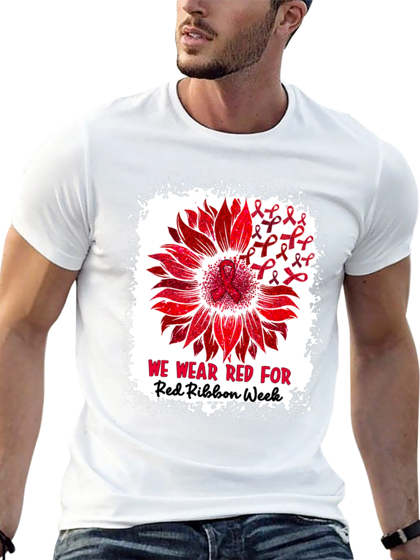 Red Ribbon Week Sunflower T-Shirt