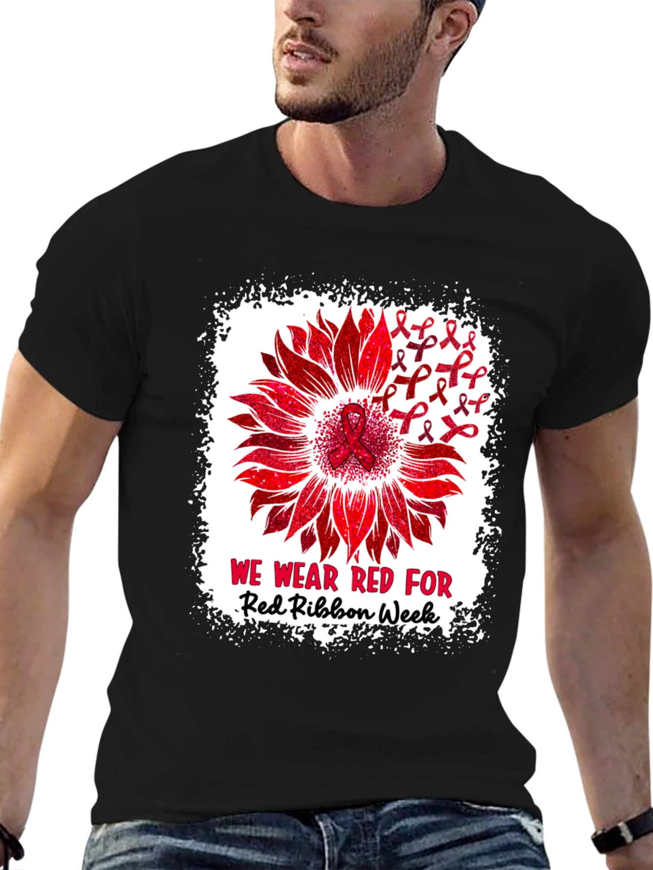 Red Ribbon Week Sunflower T-Shirt