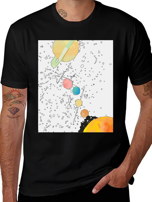 Galaxy T-Shirt: Planets in Watercolor Style