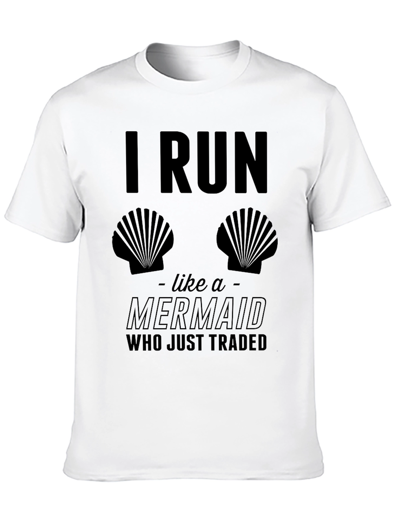 I Run Like A Mermaid Black T-Shirt