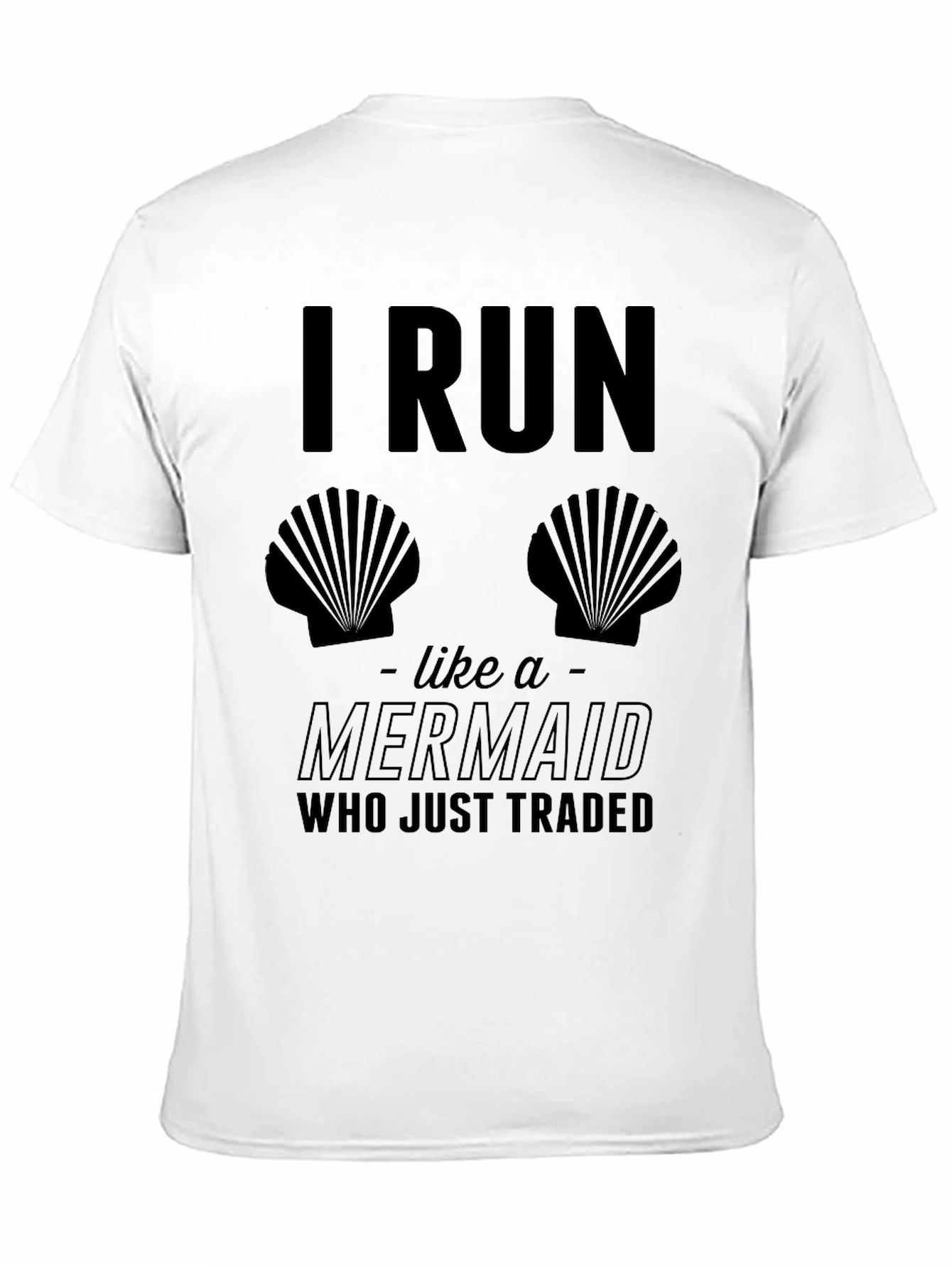 I Run Like A Mermaid Black T-Shirt