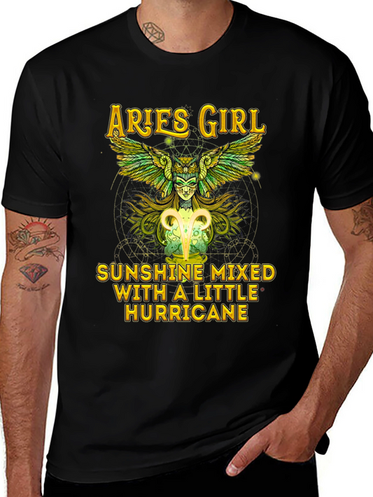 Aries Girl Sunshine Hurricane Graphic Tee