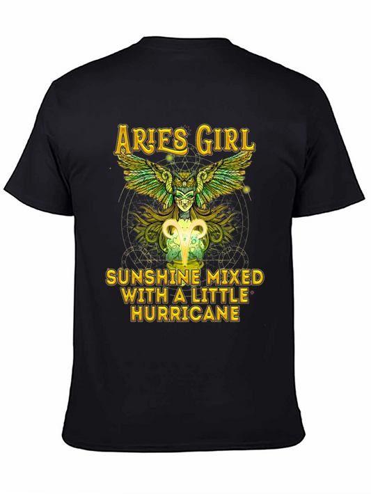 Aries Girl Sunshine Hurricane Graphic Tee