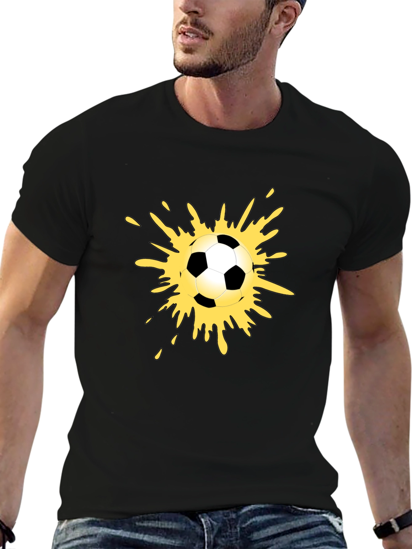 Soccer Splash Tee - Black Graphic T-Shirt
