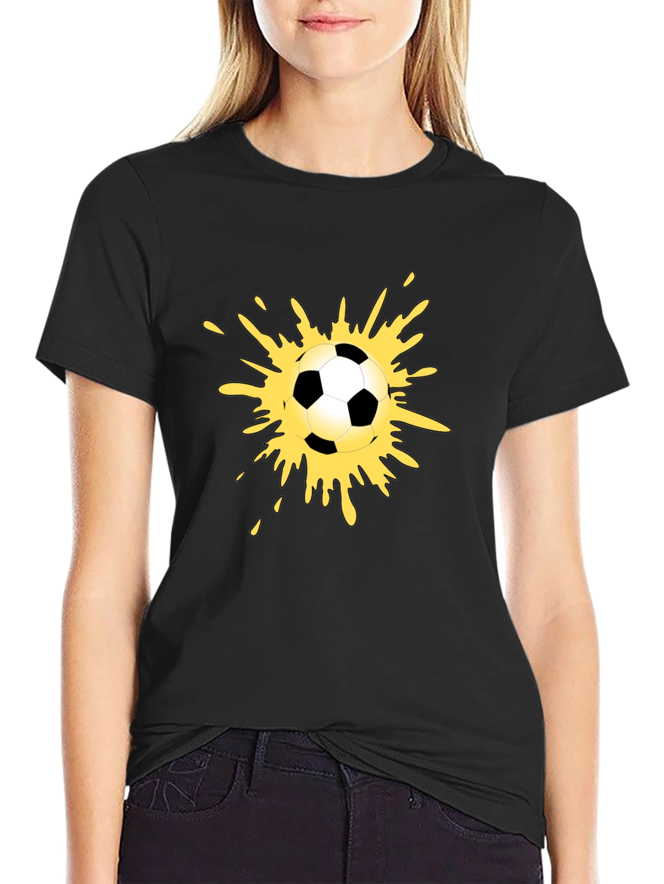 Soccer Splash Tee - Black Graphic T-Shirt