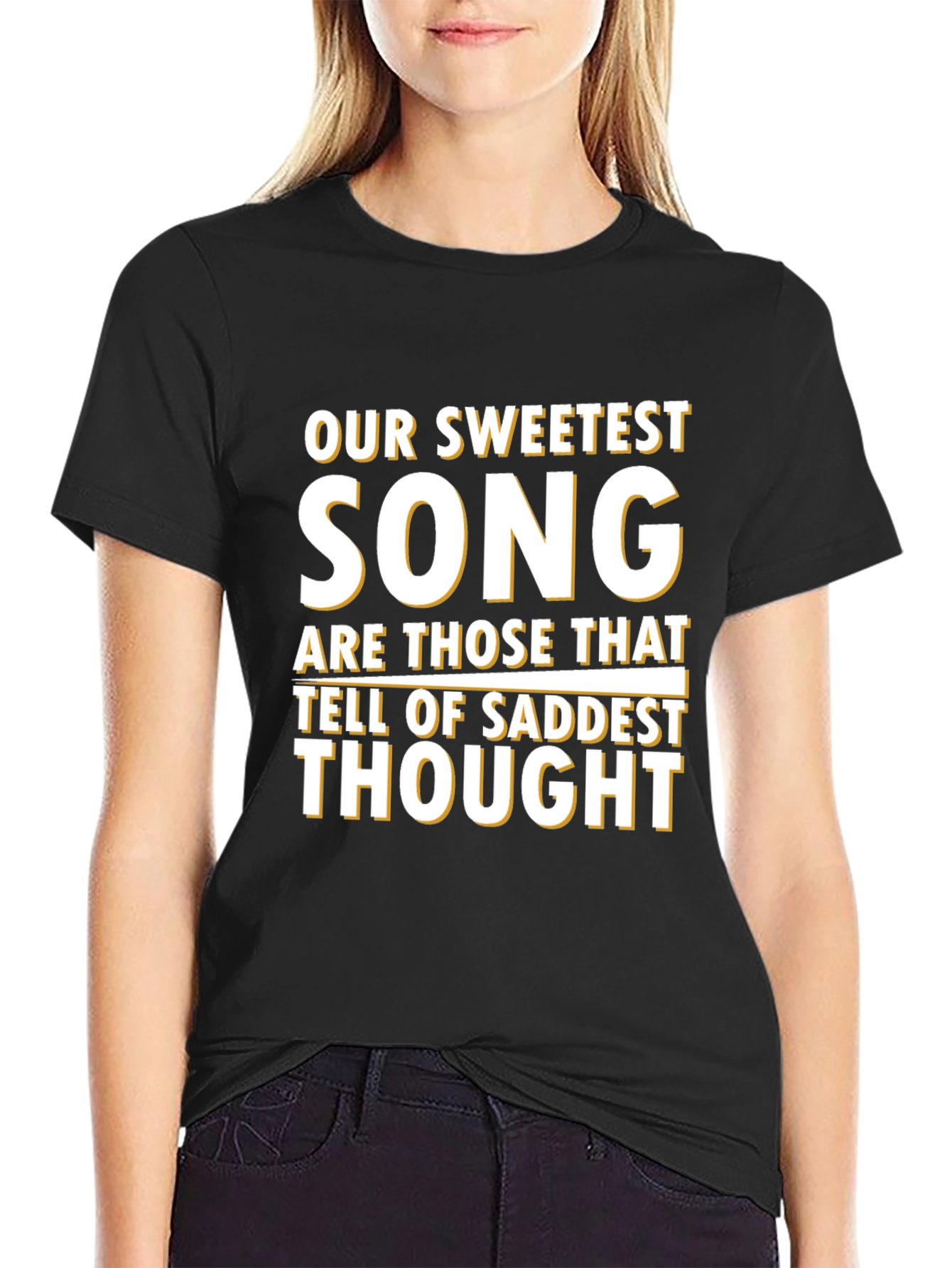 Sweetest Song Graphic Tee - Black Crew Neck T-Shirt
