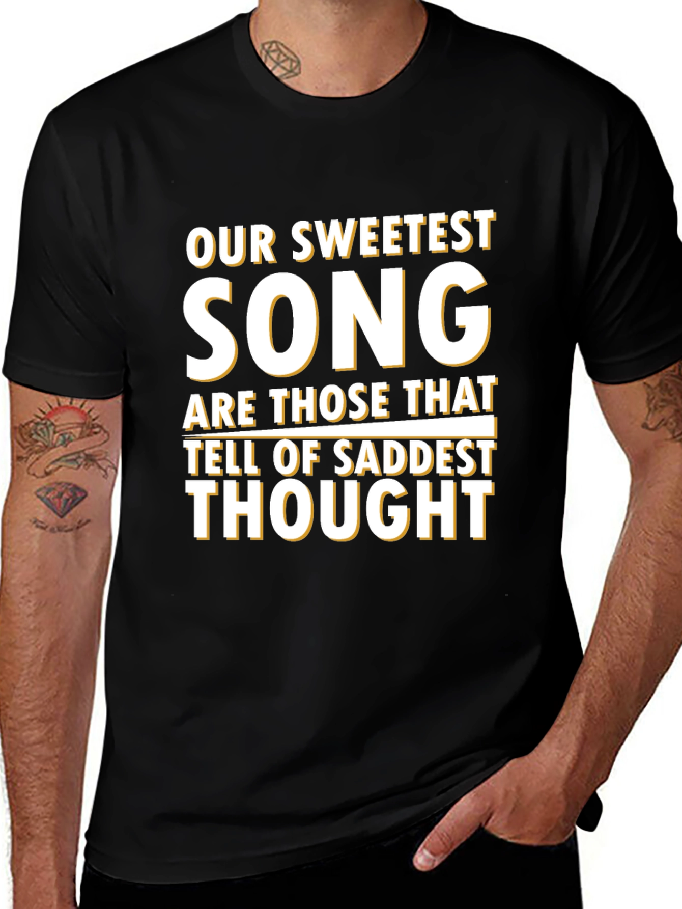Sweetest Song Graphic Tee - Black Crew Neck T-Shirt