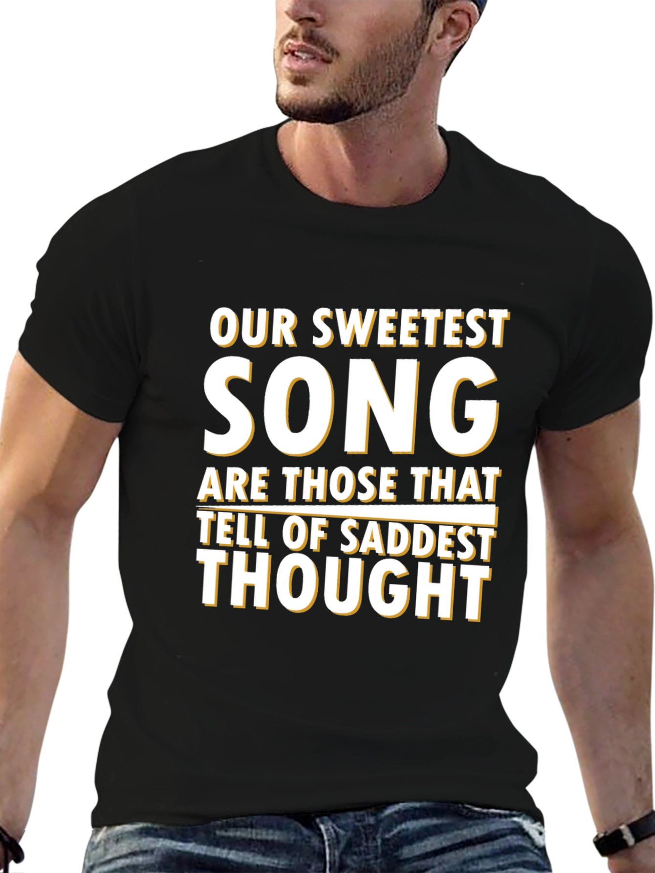 Sweetest Song Graphic Tee - Black Crew Neck T-Shirt