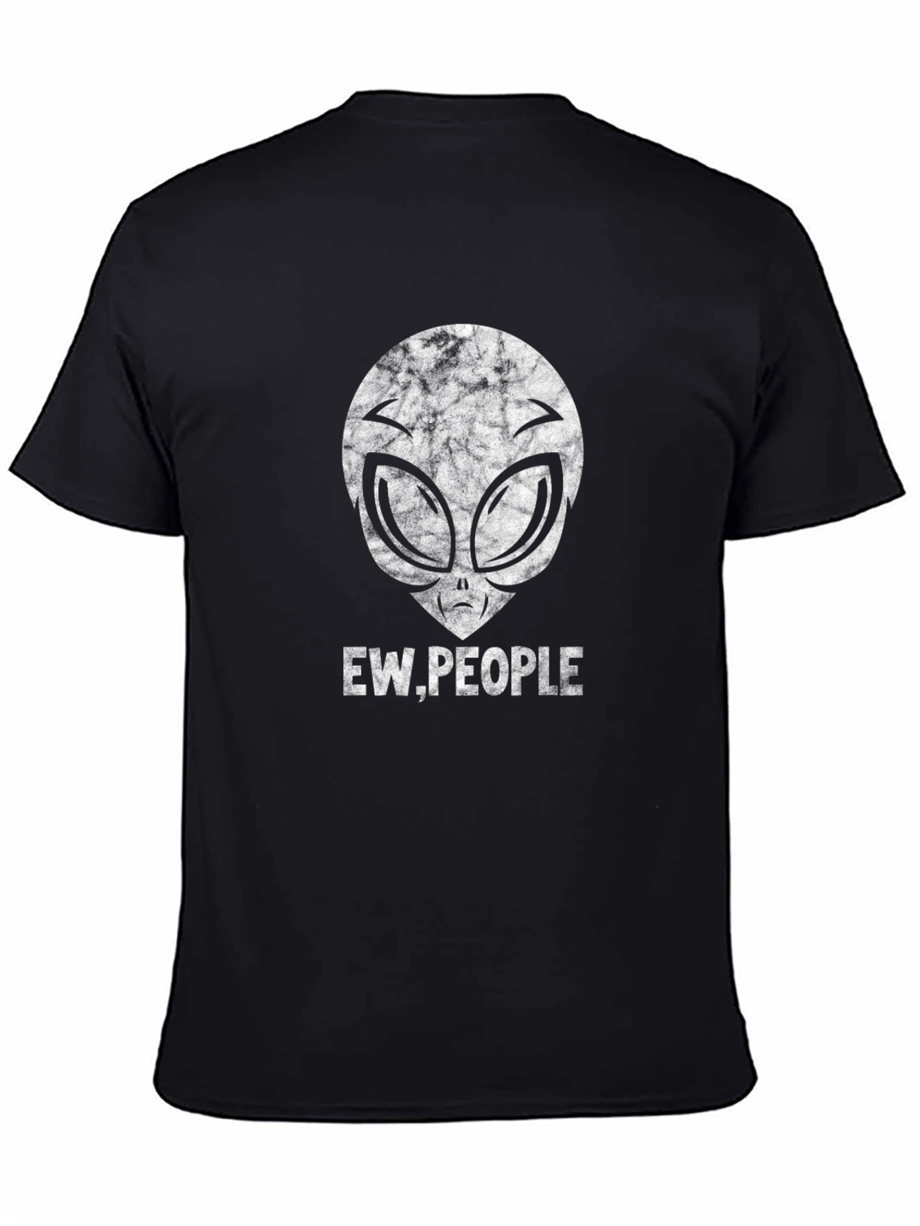 Ew People Alien Graphic Tee - Black Cotton Blend