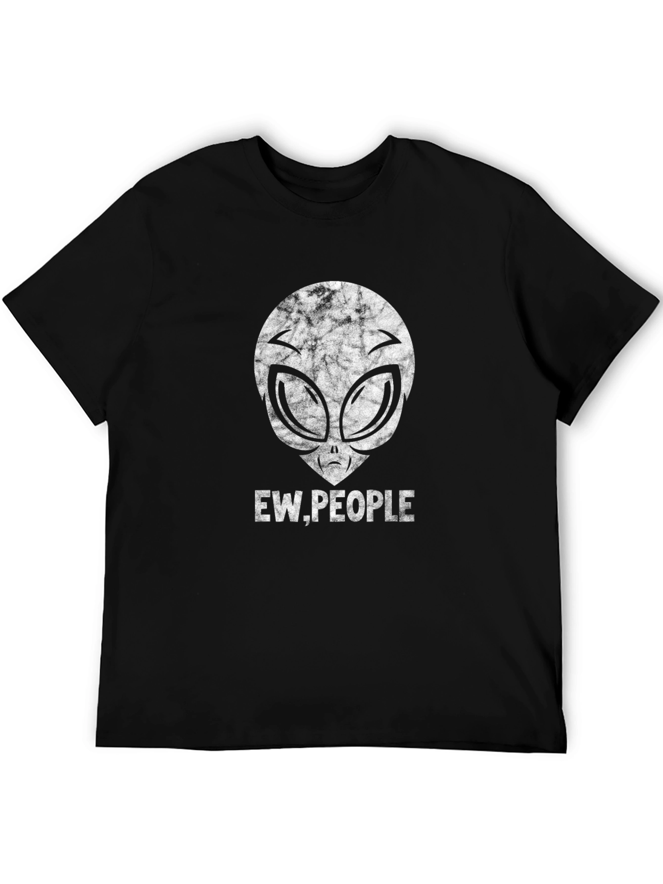 Ew People Alien Graphic Tee - Black Cotton Blend