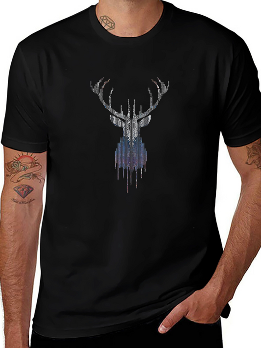 Graphic Deer Head Black T-Shirt