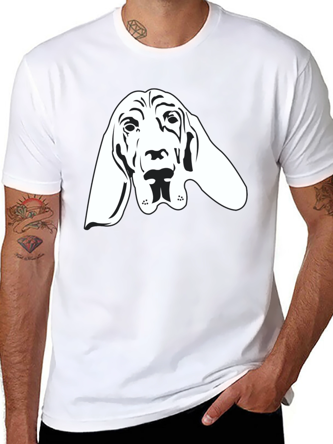 Bloodhound Dog Graphic Tee - Unisex Black T-Shirt