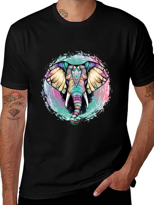 Elephant Mandala Graphic Tee - Unique Design