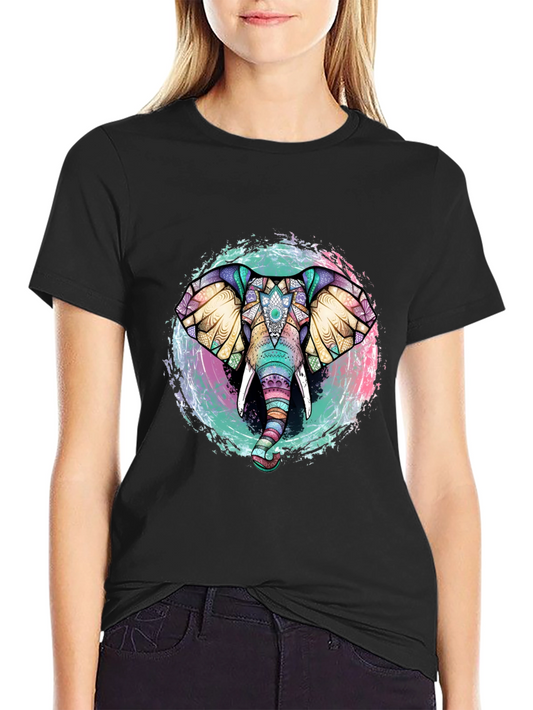 Elephant Mandala Graphic Tee - Unique Design