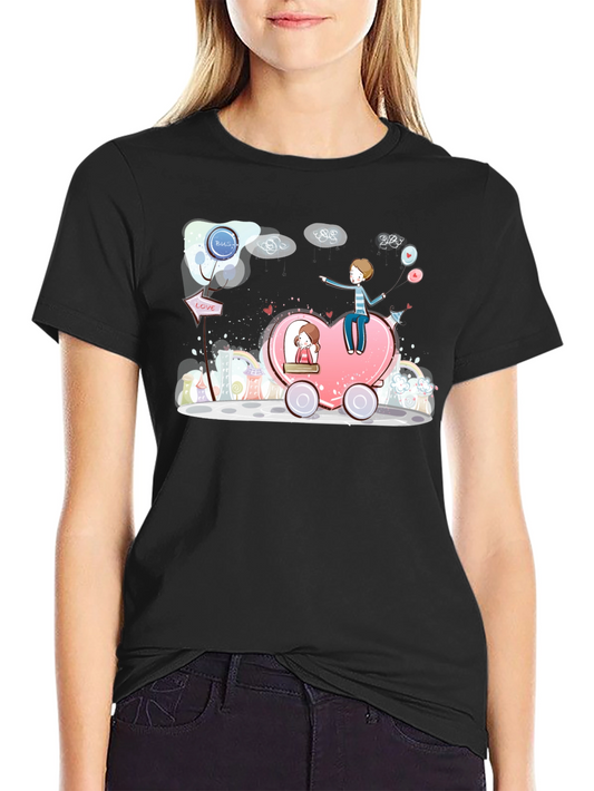 Heart Bus Love Graphic T-Shirt
