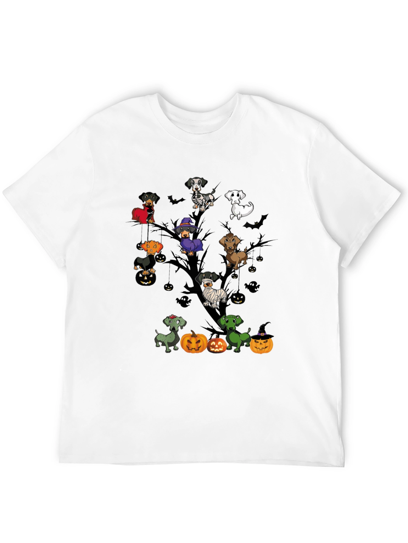 Halloween Dachshunds Tree T-Shirt