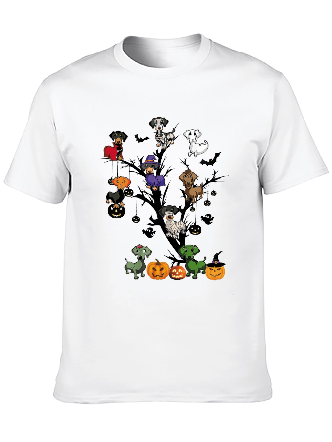 Halloween Dachshunds Tree T-Shirt