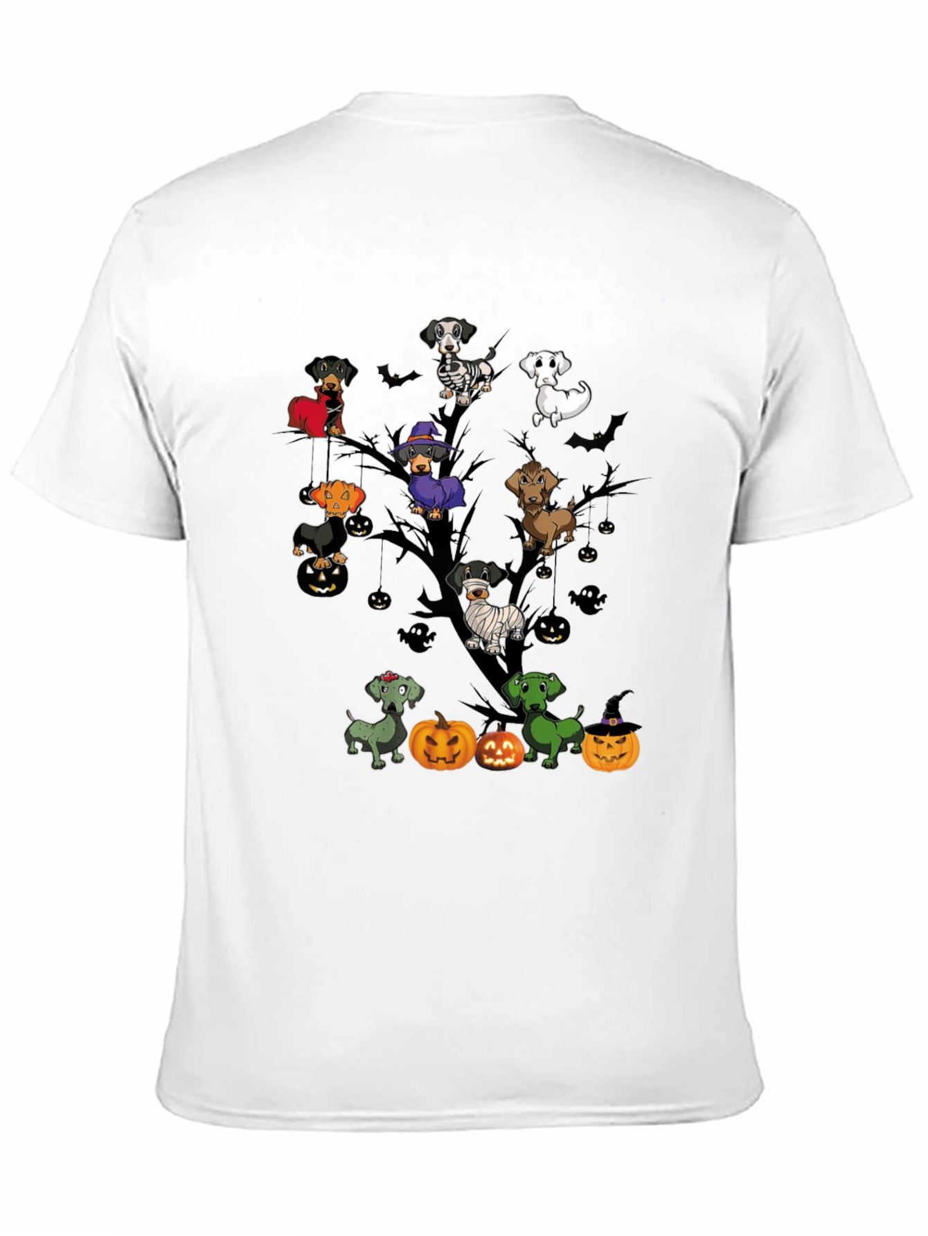 Halloween Dachshunds Tree T-Shirt