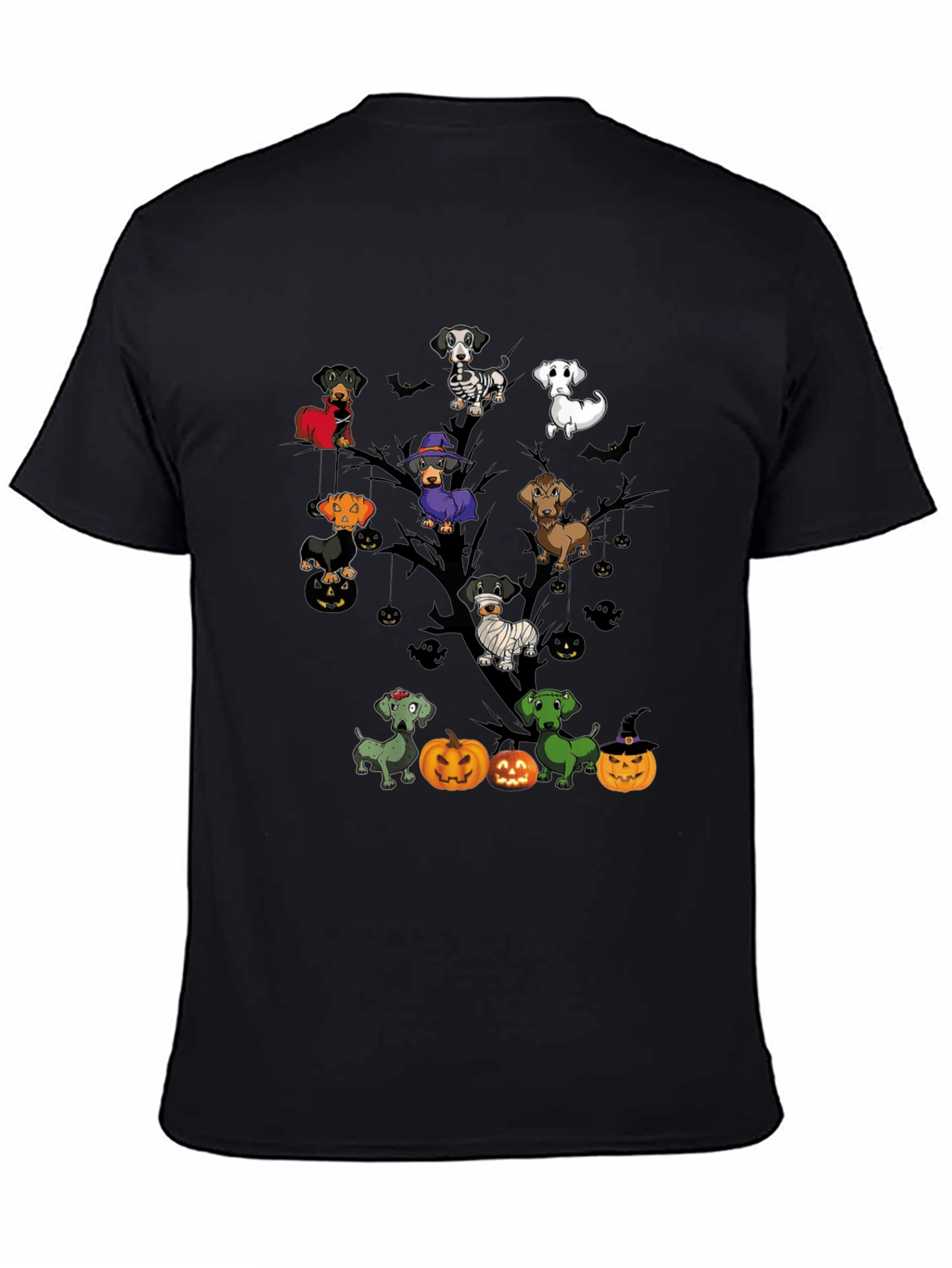Halloween Dachshunds Tree T-Shirt