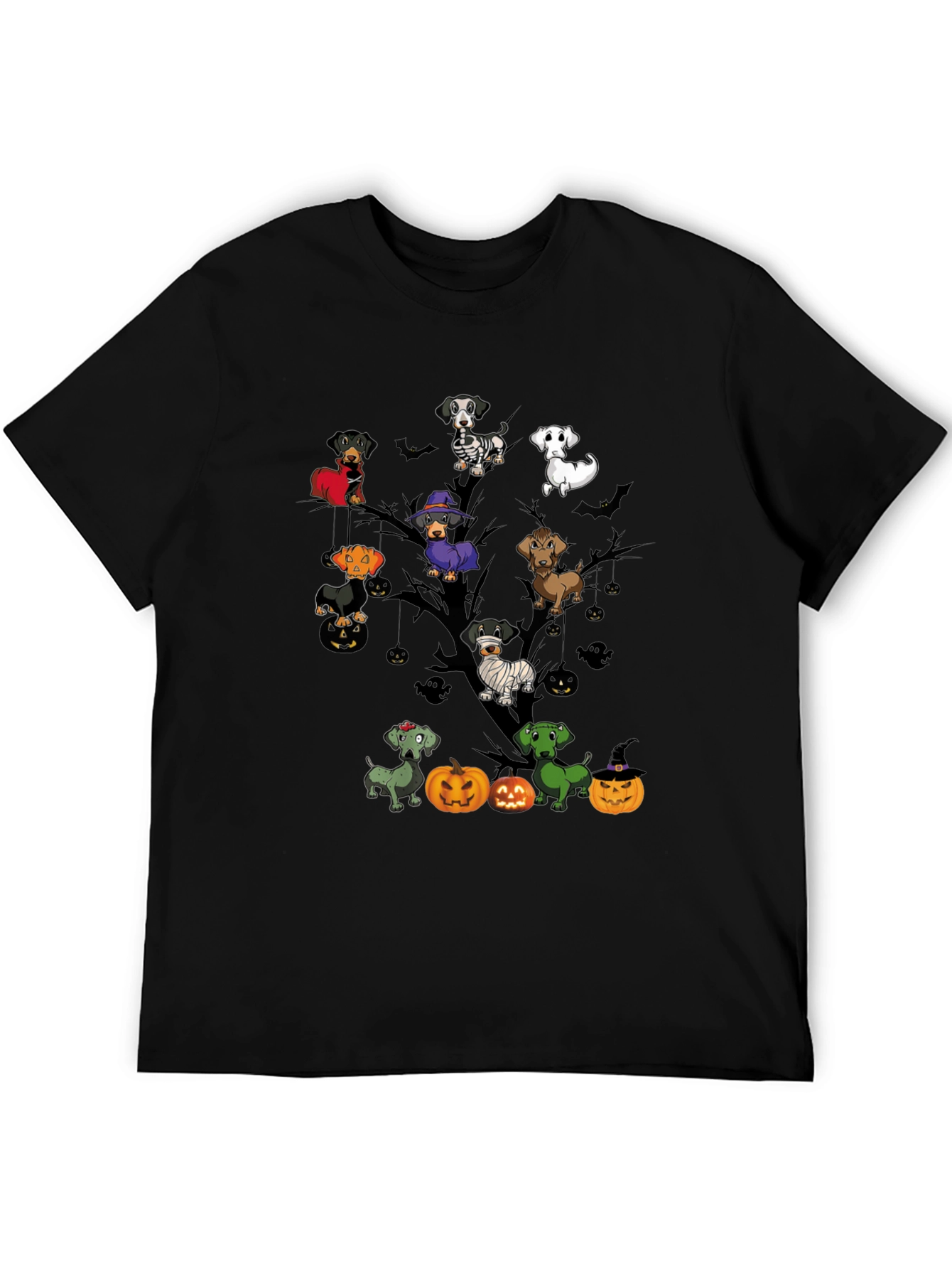 Halloween Dachshunds Tree T-Shirt