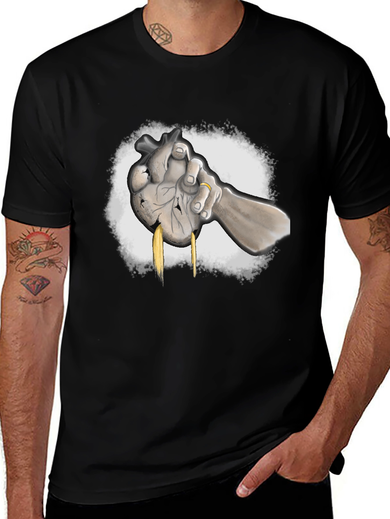 Anatomical Heart Squeeze Graphic Tee - Unique Design