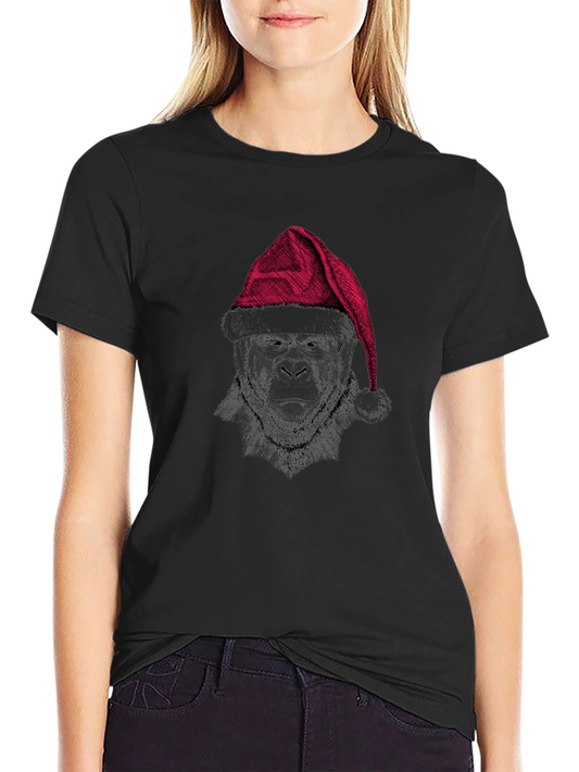 Festive Gorilla Graphic Tee - Black