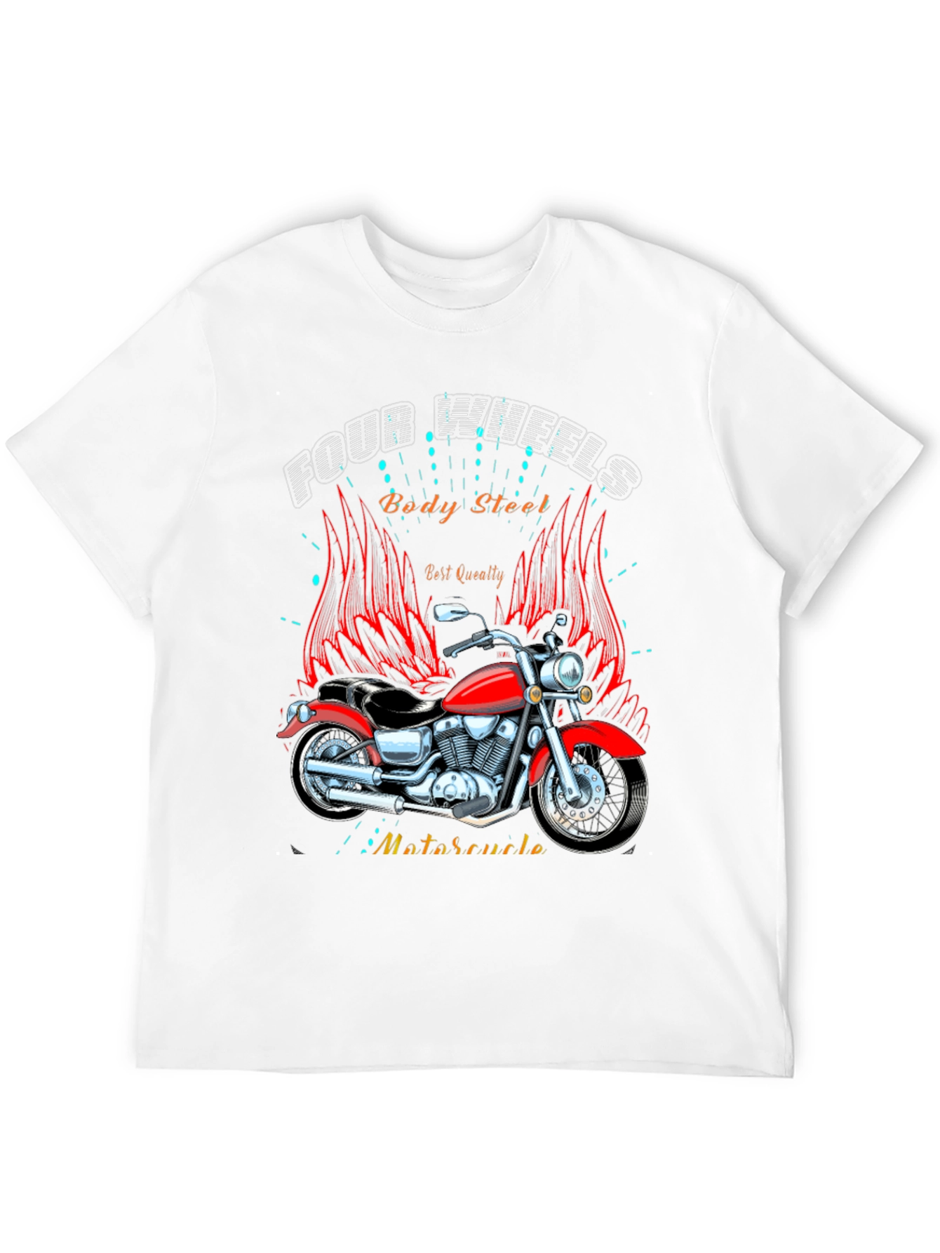 Four Wheels Body Steel Motorcycle T-Shirt