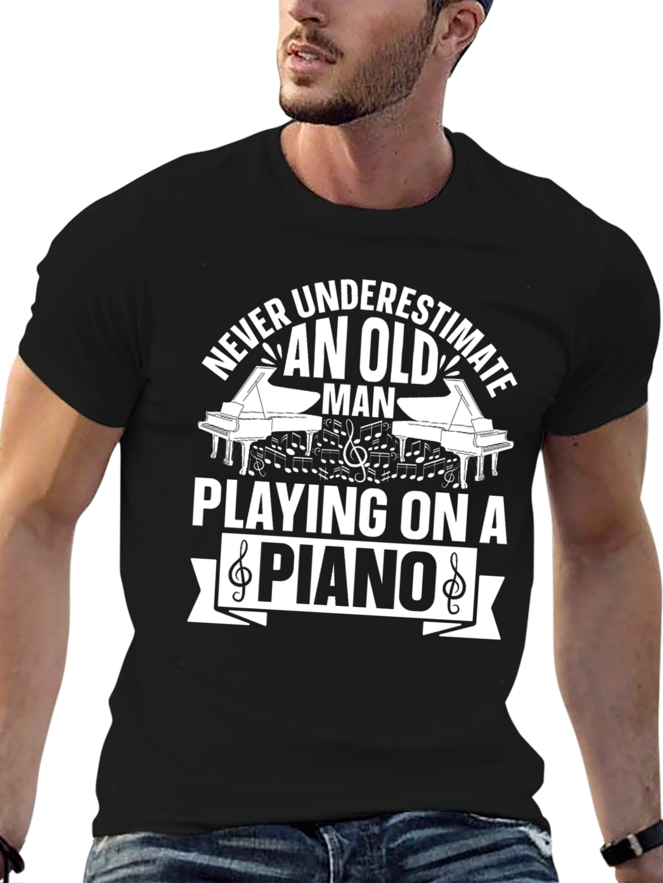 Old Man Piano Player T-Shirt
