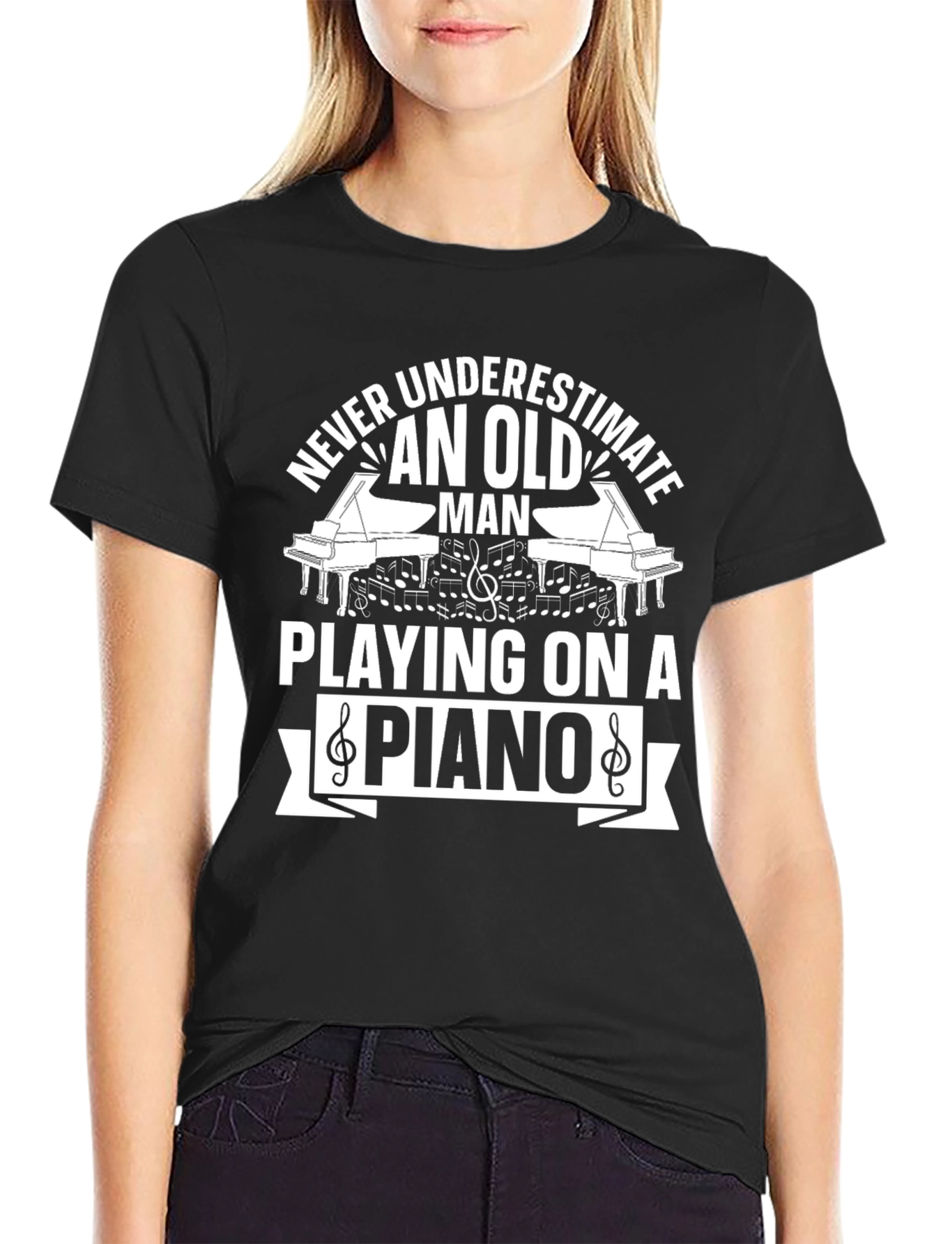 Old Man Piano Player T-Shirt
