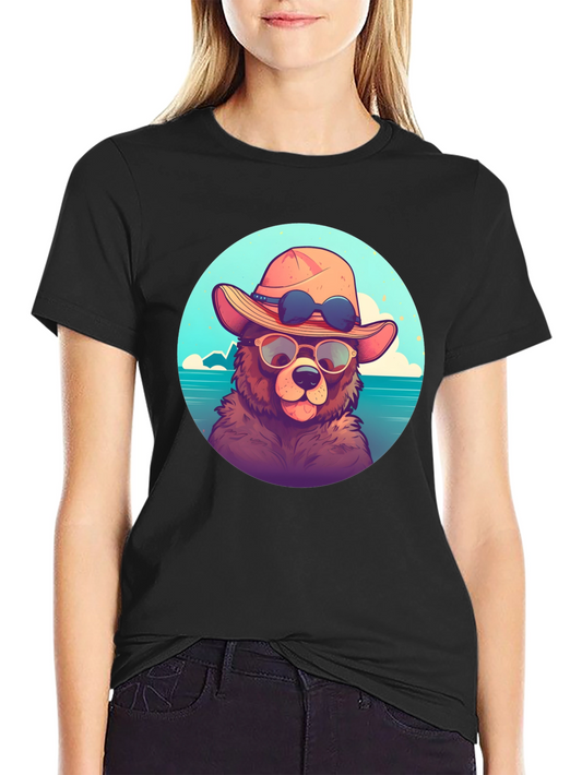 Bear with Sunglasses Graphic Tee - Relaxed Fit