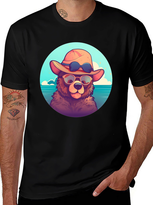 Bear with Sunglasses Graphic Tee - Relaxed Fit