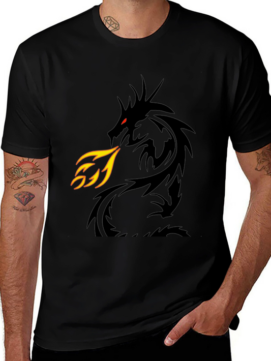 Fire Breathing Dragon Graphic T-Shirt