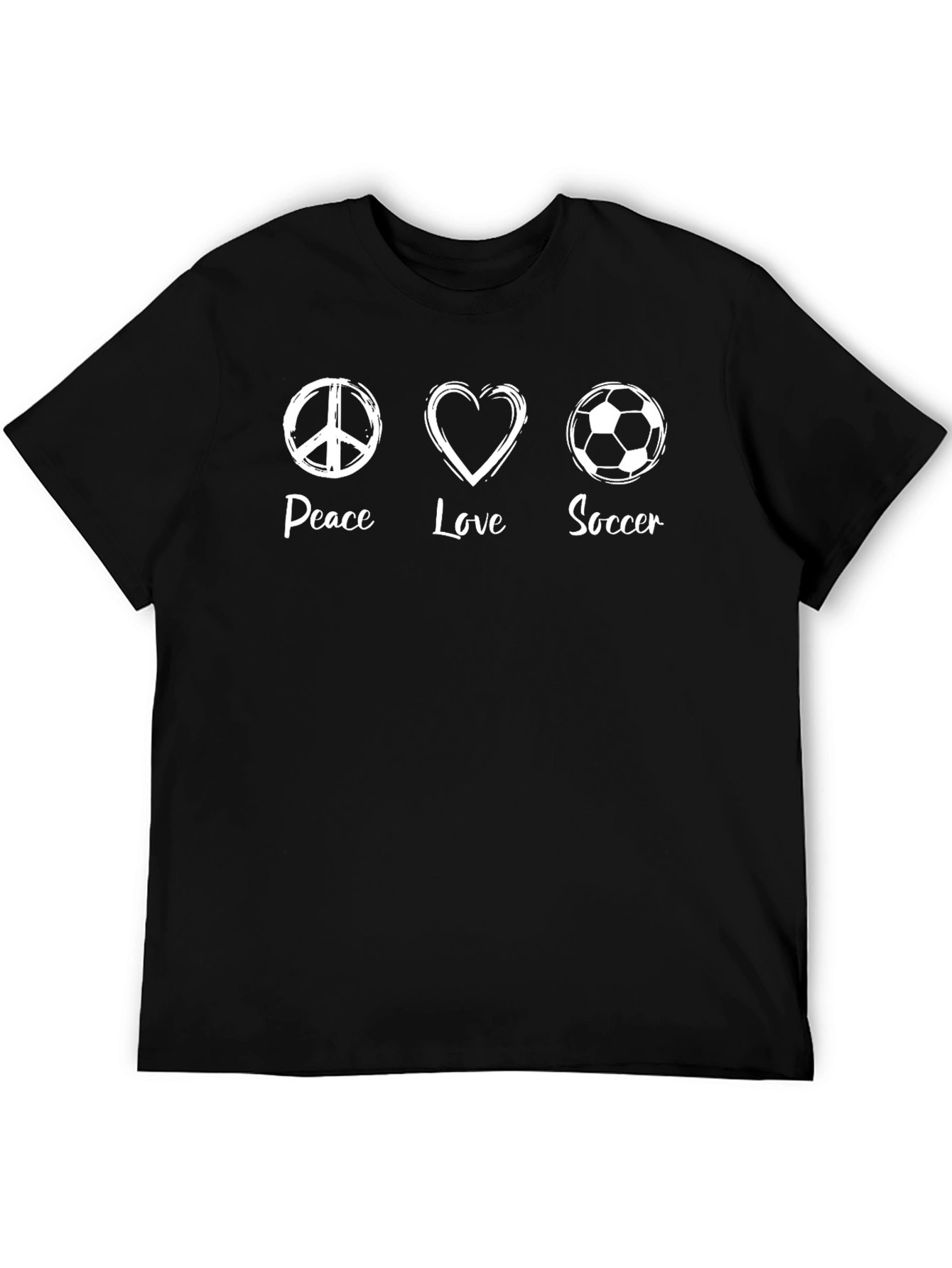 Peace Love Soccer Graphic T-Shirt