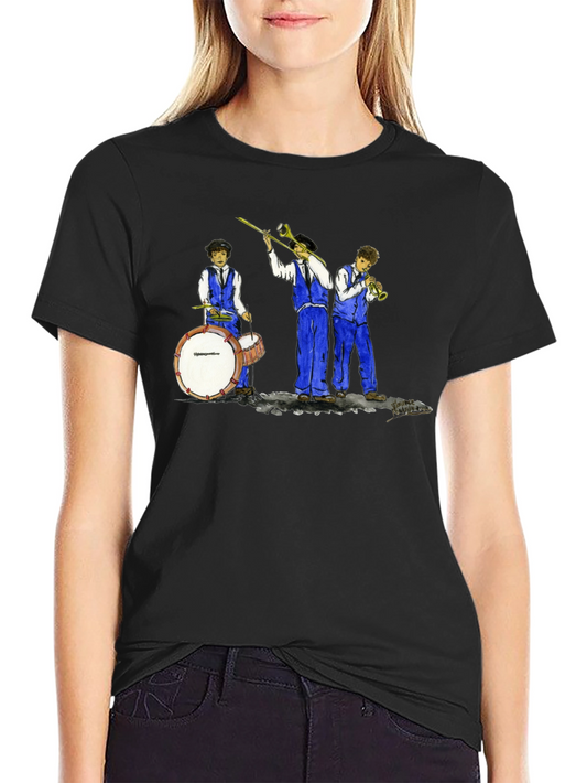 Cool Jazz Band Graphic Black T-Shirt