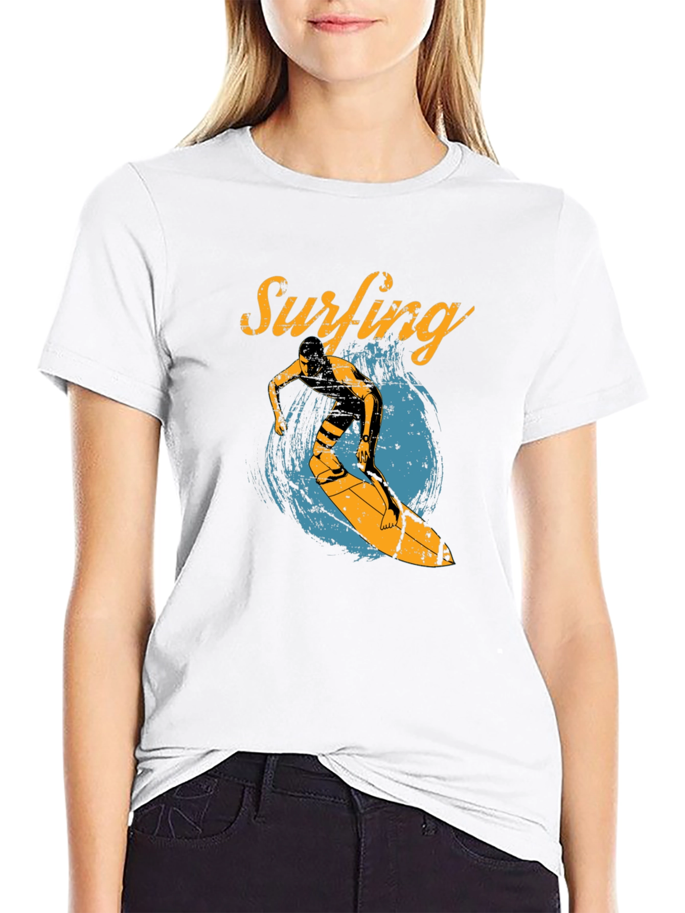 Surfing Graphic Tee - Black